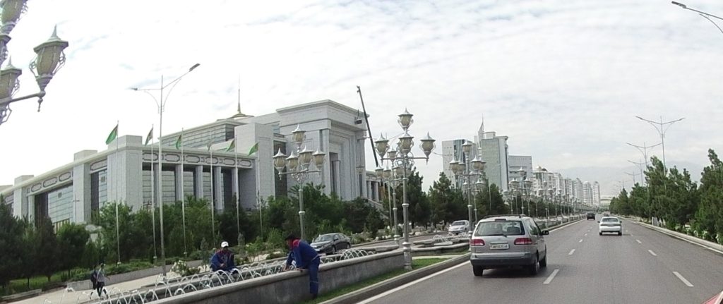 Ashgabat, a horribly sterile city full of MASSIVE white marble buildings while the rest of the country is in ruins. How stupid.