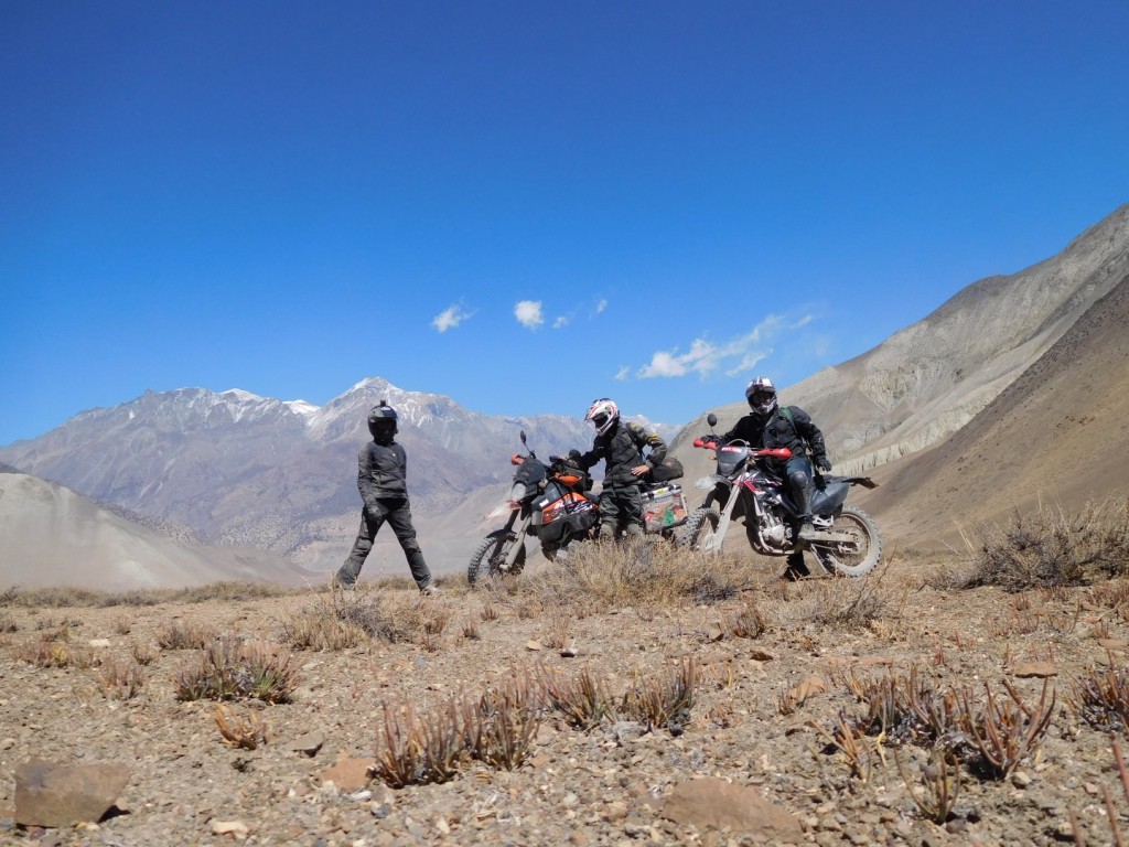 Posing in the mountains