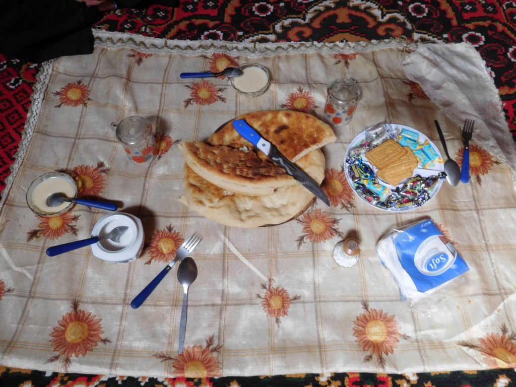 One of the spreads put on for us for brekfast...biscuits and evaporated milk and bread?!