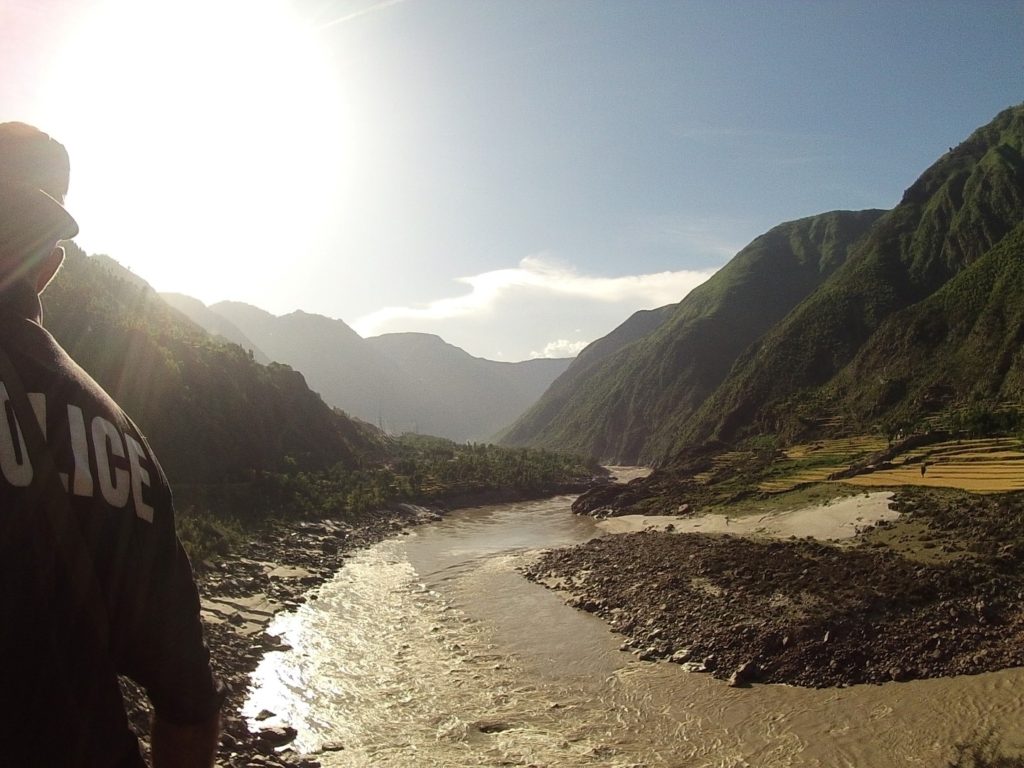 the Indus river following the KKH 
