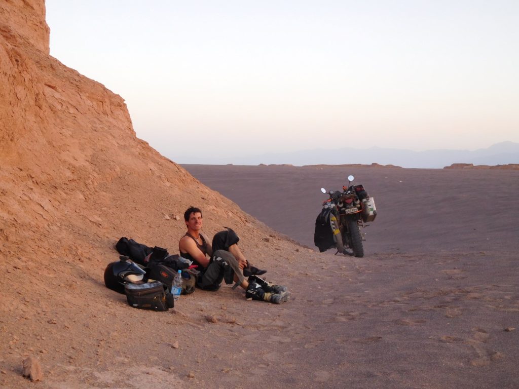 Dean gettimg ready to set up camp