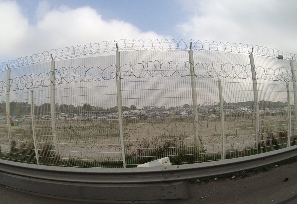 'The Jungle' surrounded by barbed wire